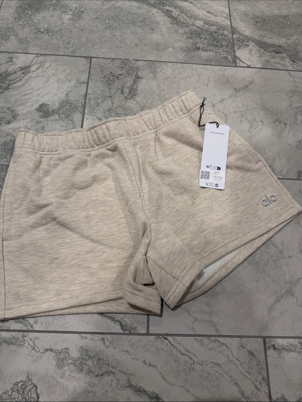 ALO Yoga Cream Athletic Lounge Shorts
